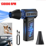 130000RPM Mini Electric Air Duster Rechargeable Portable Fan